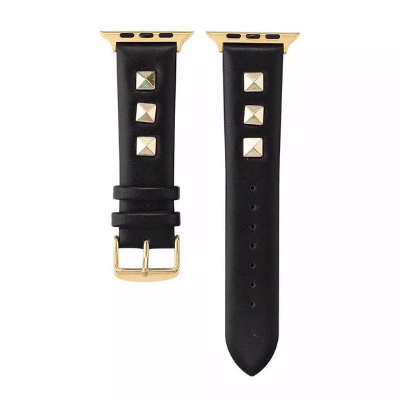 Leather Studded Band Compatible for Apple Watch Band 38mm 40mm 41mm 42mm 44mm 45 - Picture 3 of 6